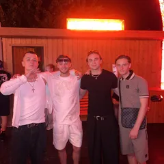 Presenting the Prospa pendant to the band at DC10, Ibiza
